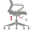Silla Boss Presidente Patas de Nylon, Asiento y Respaldo en Simil Cuero, Brazos Fijos. 