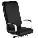 Silla Boss Presidente Patas de Aluminio, Asiento y Respaldo en Simil Cuero, Brazos Fijos. 