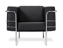 Poltrona Modelo Square Cuero Negro